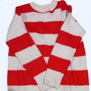 Arizona Jean Company Red and White Striped Sweater
